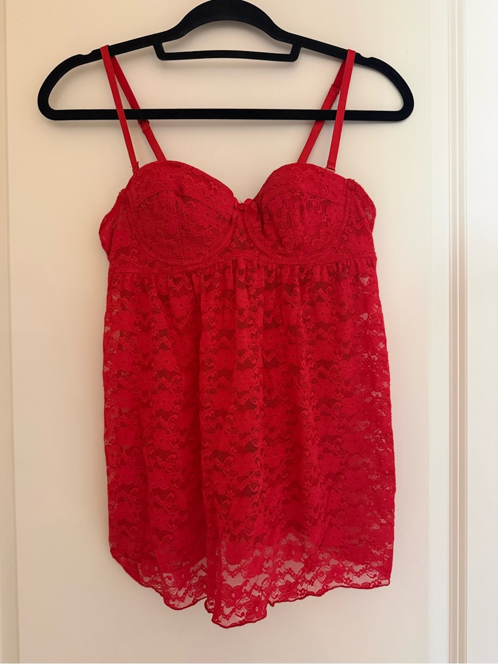 Red Lace Lingerie Babydoll Chemise Nighty